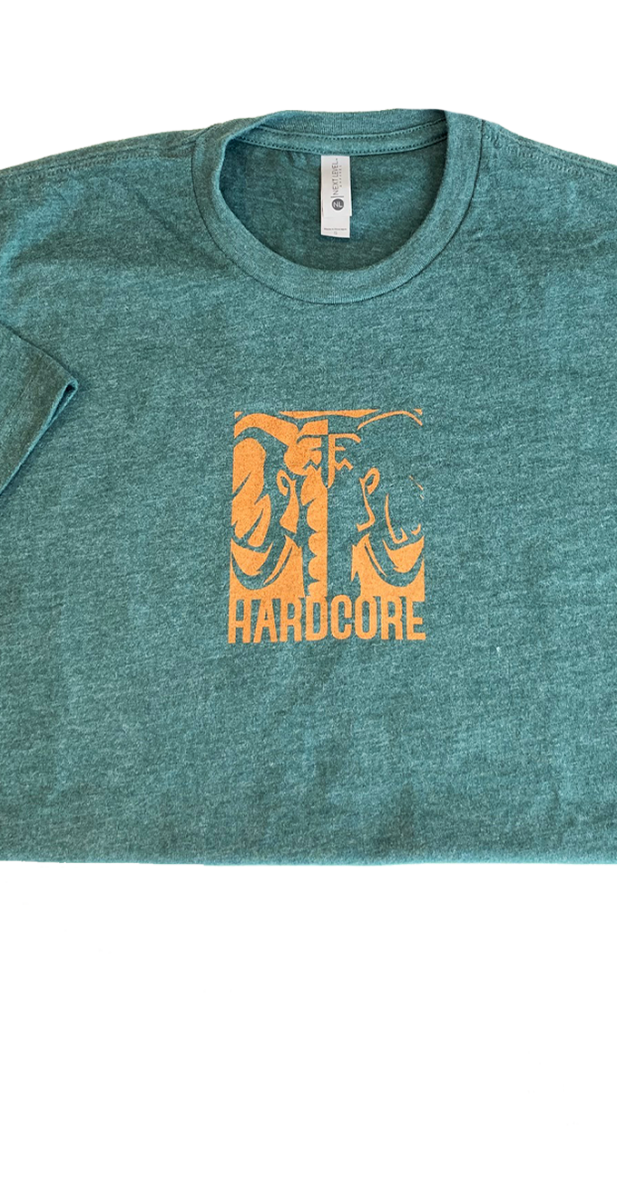 Hardcore T-Shirt, Green & Orange shirt, hardcore, tshirt, t-shirt, green, orange, cotton, polyester
