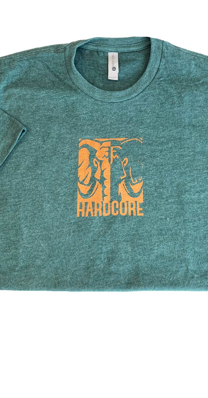 Hardcore T-Shirt, Green & Orange - HCTGAO