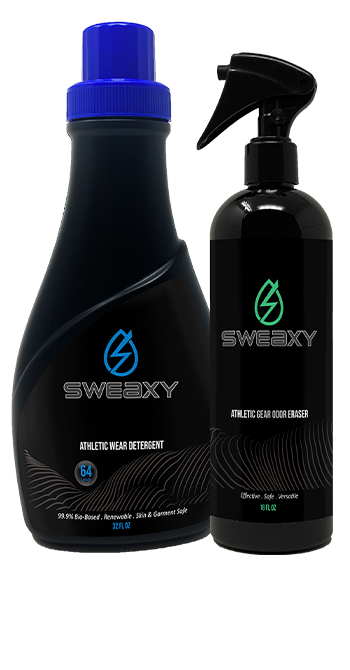  Sweaxy Laundry Detergent & Deodorizing Spray Set laundry, detergent, safe, workout clothes, odor remover, odor eliminator, exercise gear, sweat removal, clean,