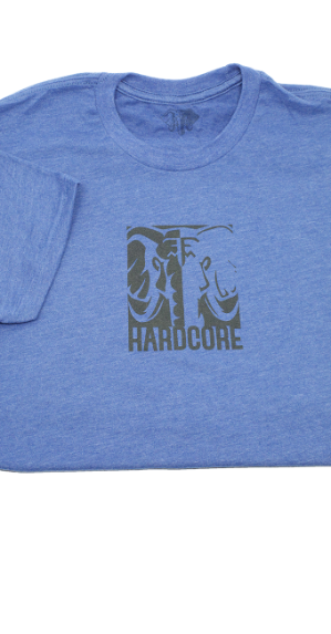 Hardcore T-Shirt, Blue & Gray shirt, elephant, hardcore, tshirt, t-shirt, gray, blue, cotton, polyester