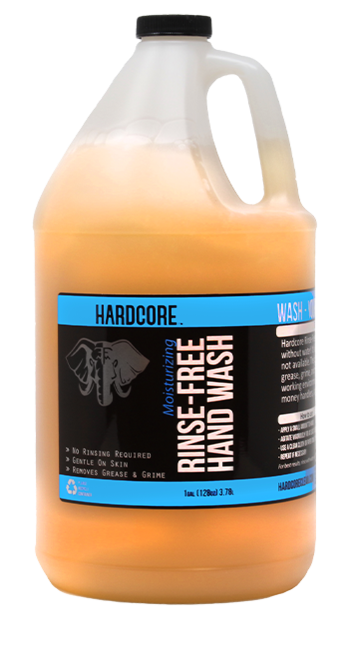 Rinse-Free Hand Wash 1 gallon rinse, free, hand, wash, soap, antimicrobial, hardcore, cleaner, sanitizer, detergent, gel, foam, foaming, scent